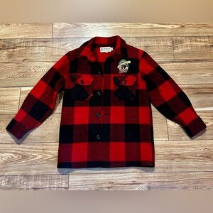 Vintage Bemidji Woolen Mills Buffalo Plaid Shirt Jacket with Patch